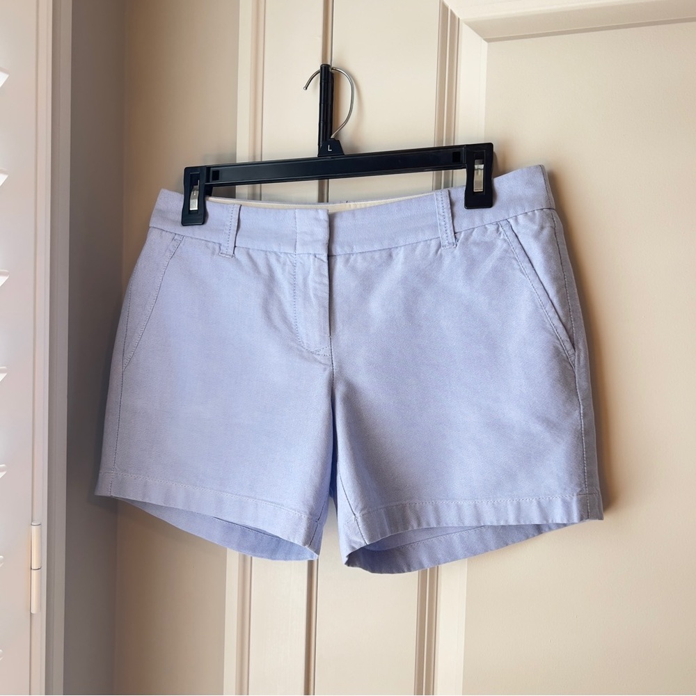 J. Crew Light Blue Flat Front Oxford Cotton Shorts Women’s Size Small